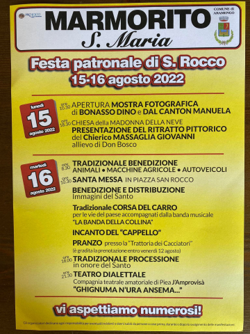 Aramengo | Festa patronale di San Rocco (edizione 2022)